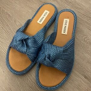Steve Madden Blue Woven Sandals